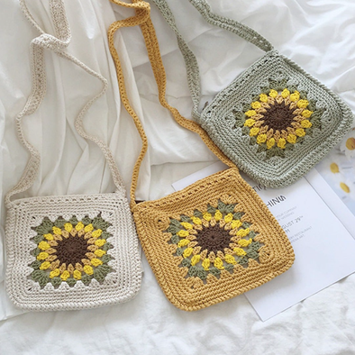 DBHCXD Crochet Square tote bag Handle Women Handbags Knitted Handmade Woven  big Shopper Purses: Buy Online at Best Price in UAE - Amazon.ae